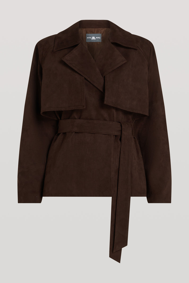 DEMI Suede Trench Dark Chocolate