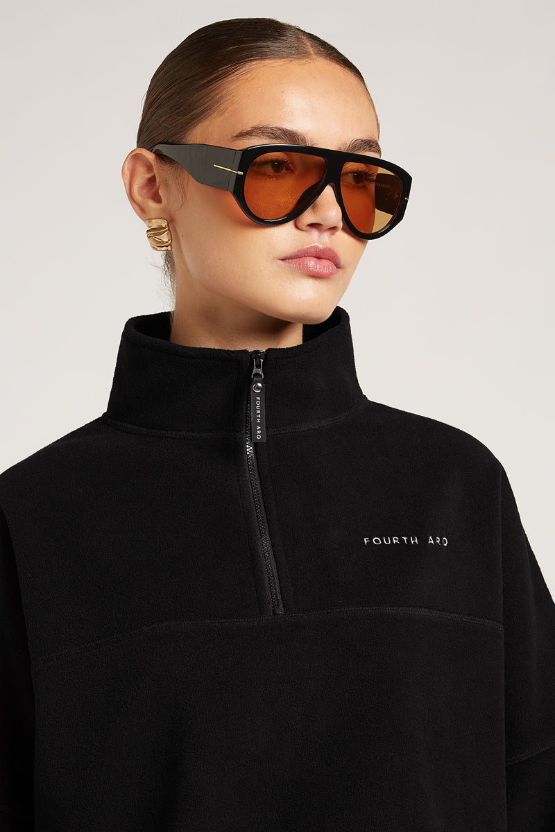 DEVAN 'Cloud' Half-Zip Black