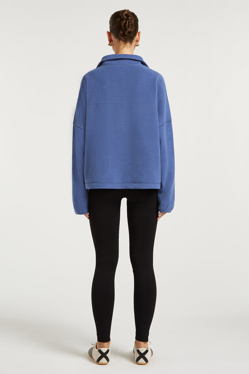 DEVAN 'Cloud' Half-Zip Denim Blue