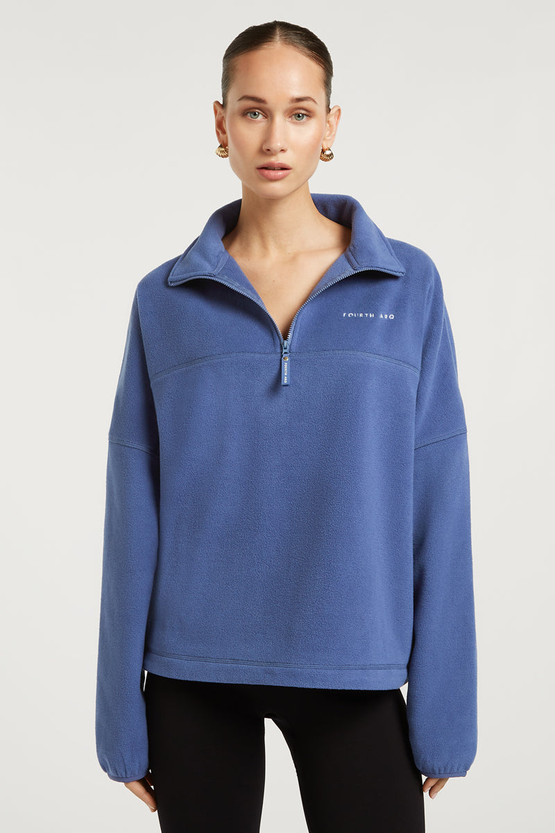 DEVAN 'Cloud' Half-Zip Denim Blue