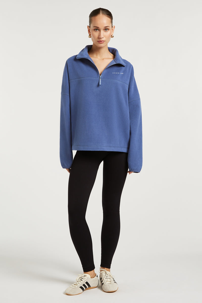 DEVAN 'Cloud' Half-Zip Denim Blue