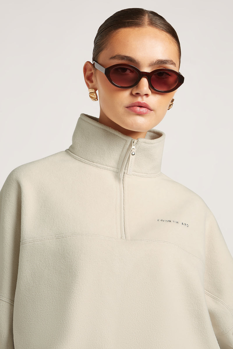 DEVAN 'Cloud' Half-Zip Pebble