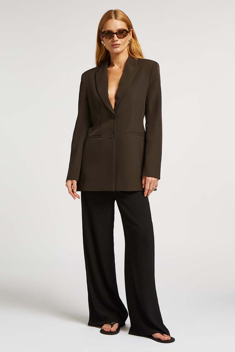 EDEN Tailored Oversized Blazer Brown