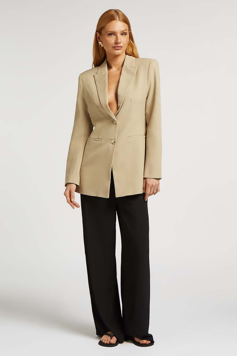 EDEN Tailored Oversized Blazer Tan