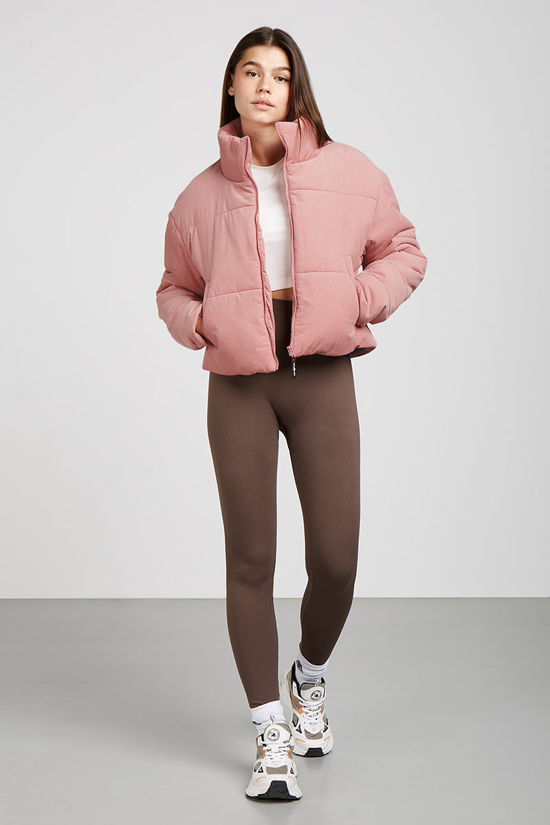 ELLE Cord Puffer Jacket Pink