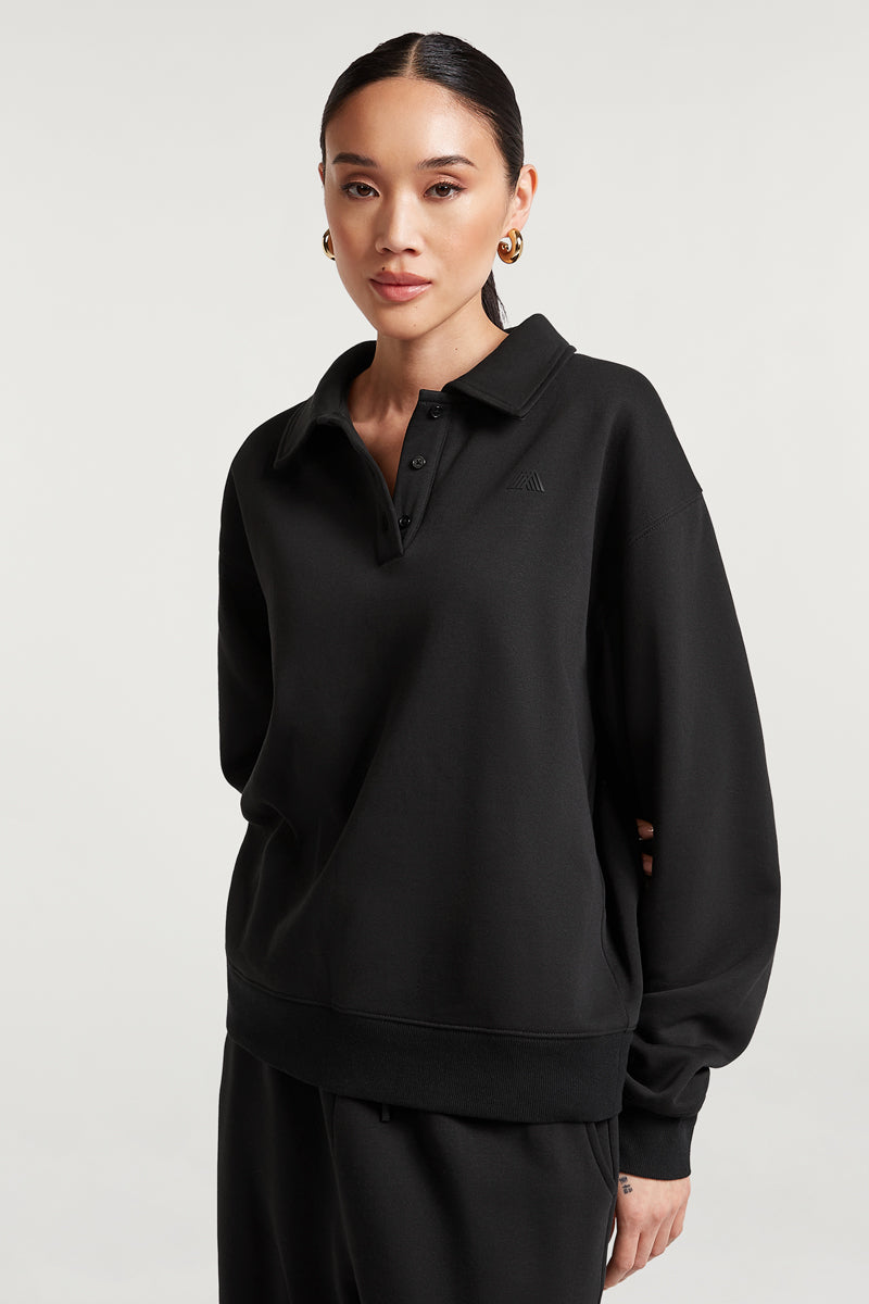 ELLIOT Collared Sweatshirt Black