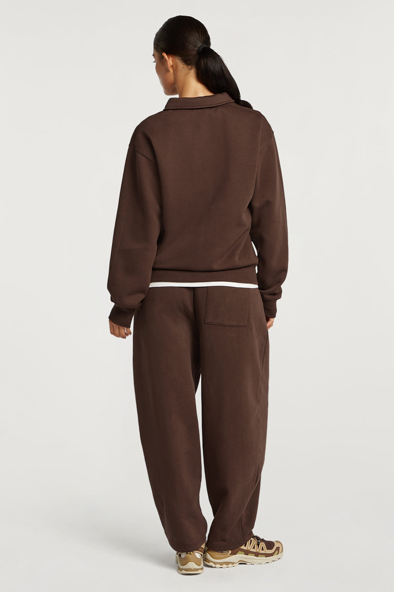ELLIOT Collared Sweatshirt Cacao