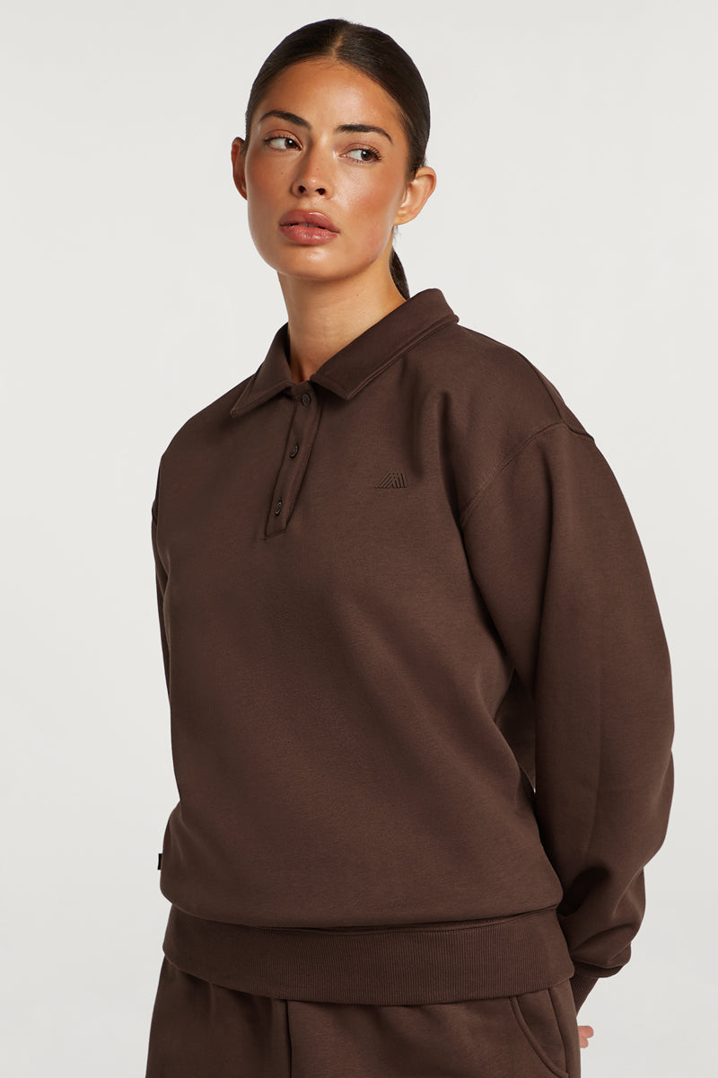 ELLIOT Collared Sweatshirt Cacao