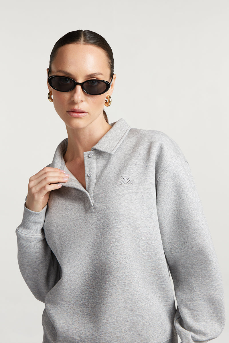 ELLIOT Collared Sweatshirt Grey