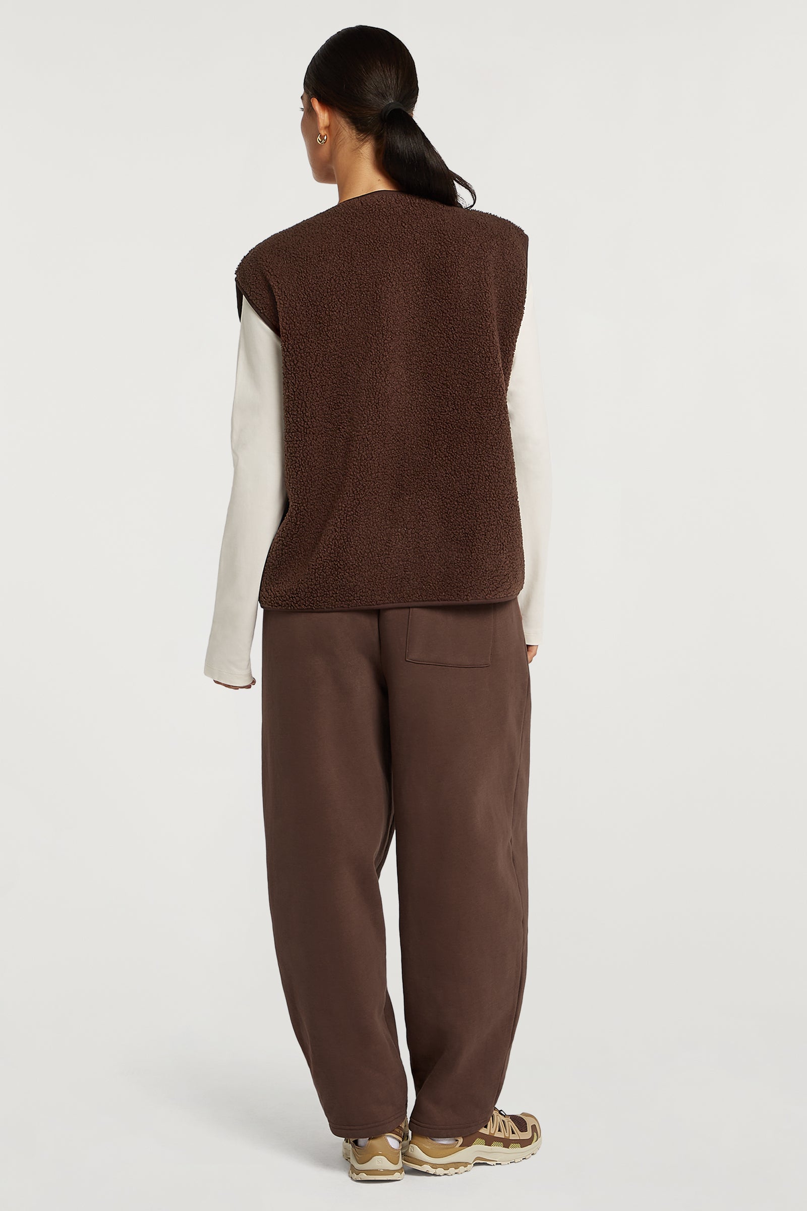 EMMY Borg Fleece Gilet Cacao