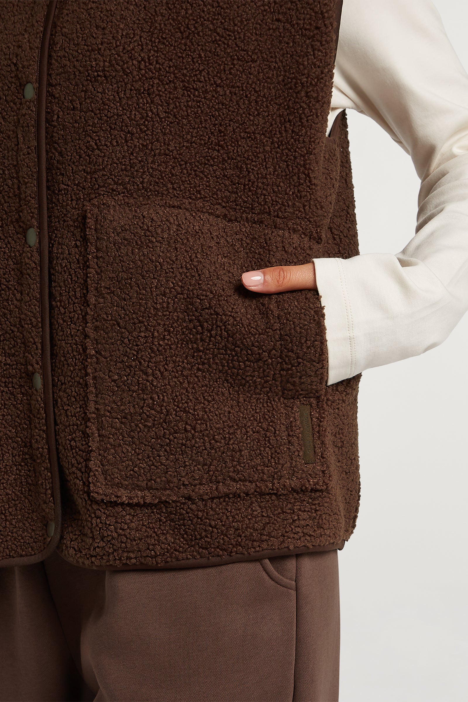 EMMY Borg Fleece Gilet Cacao
