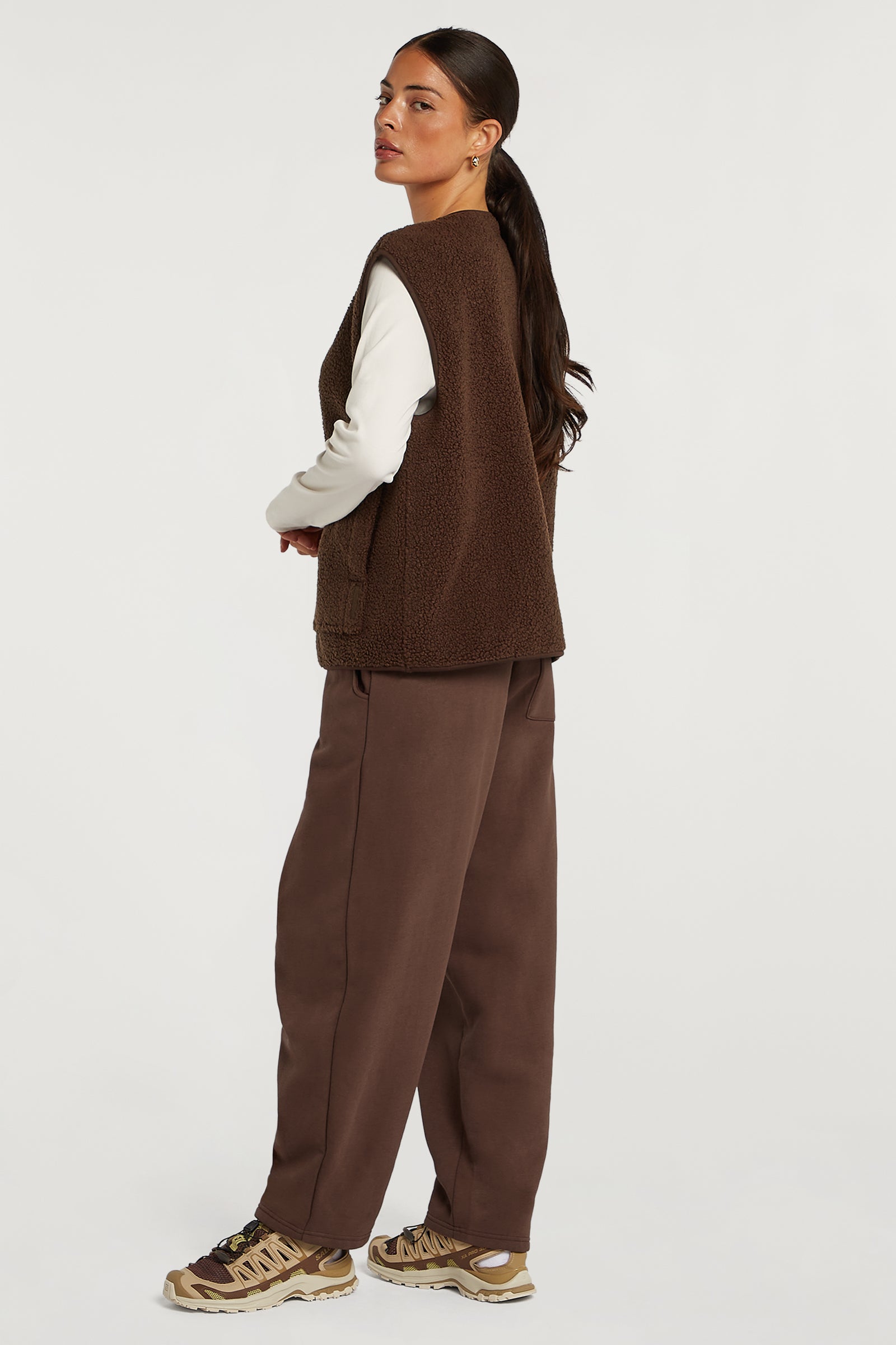 EMMY Borg Fleece Gilet Cacao