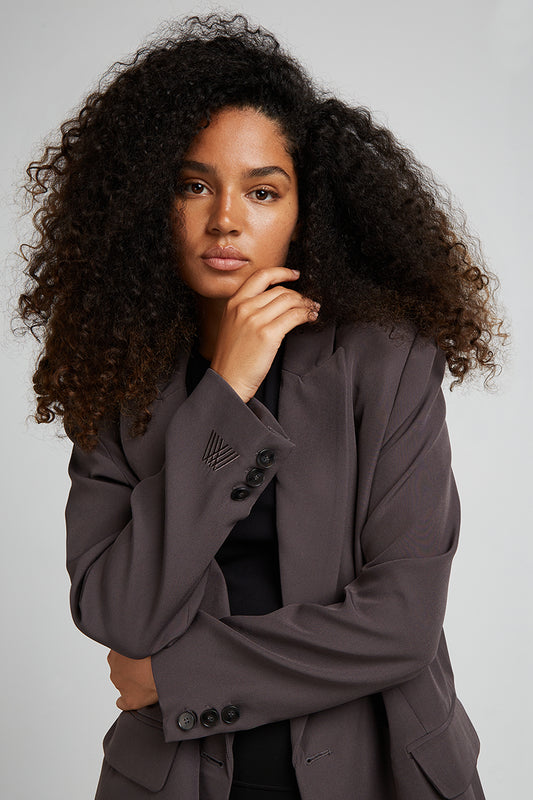 EVE Structured Oversized Blazer Charcoal
