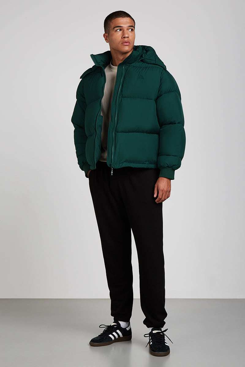 Forest green down store jacket