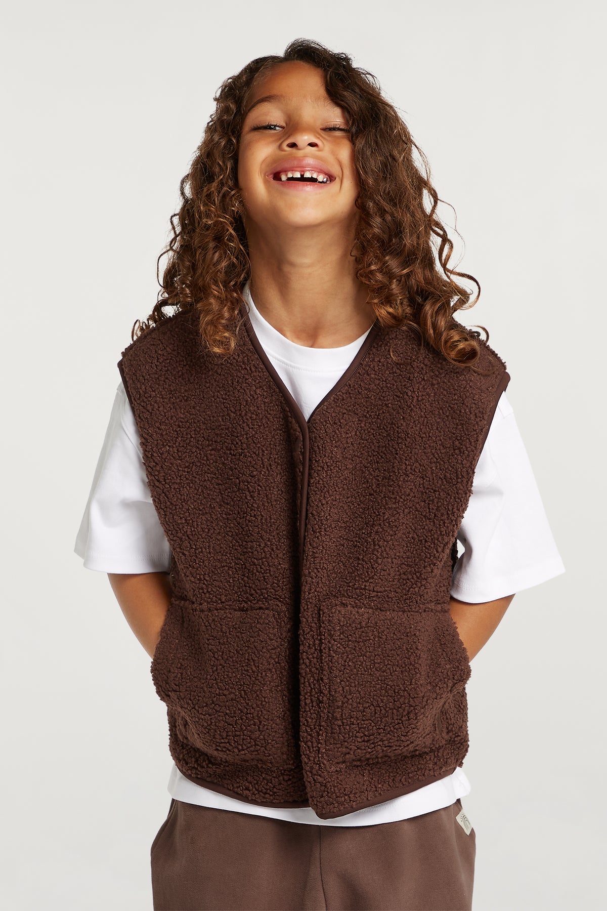 KIDS Fleece Gilet Cacao