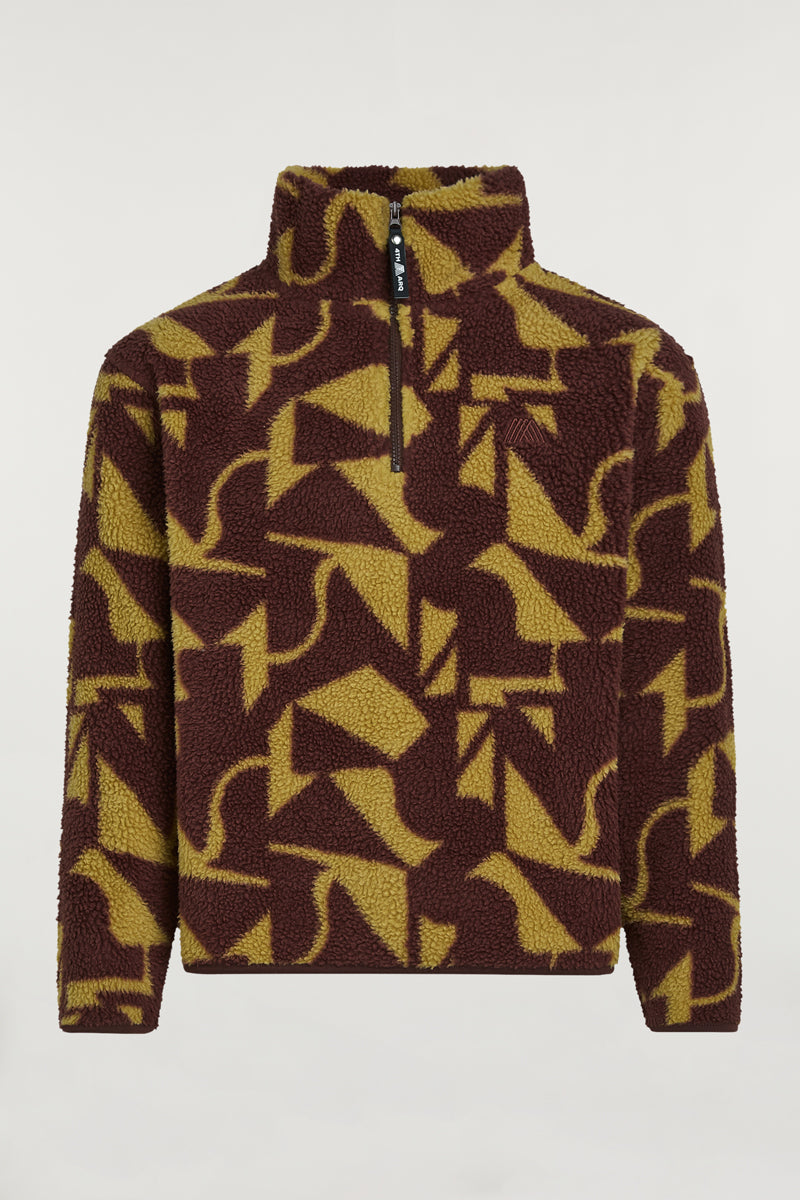 KIDS Half-Zip Geo Print Cacao