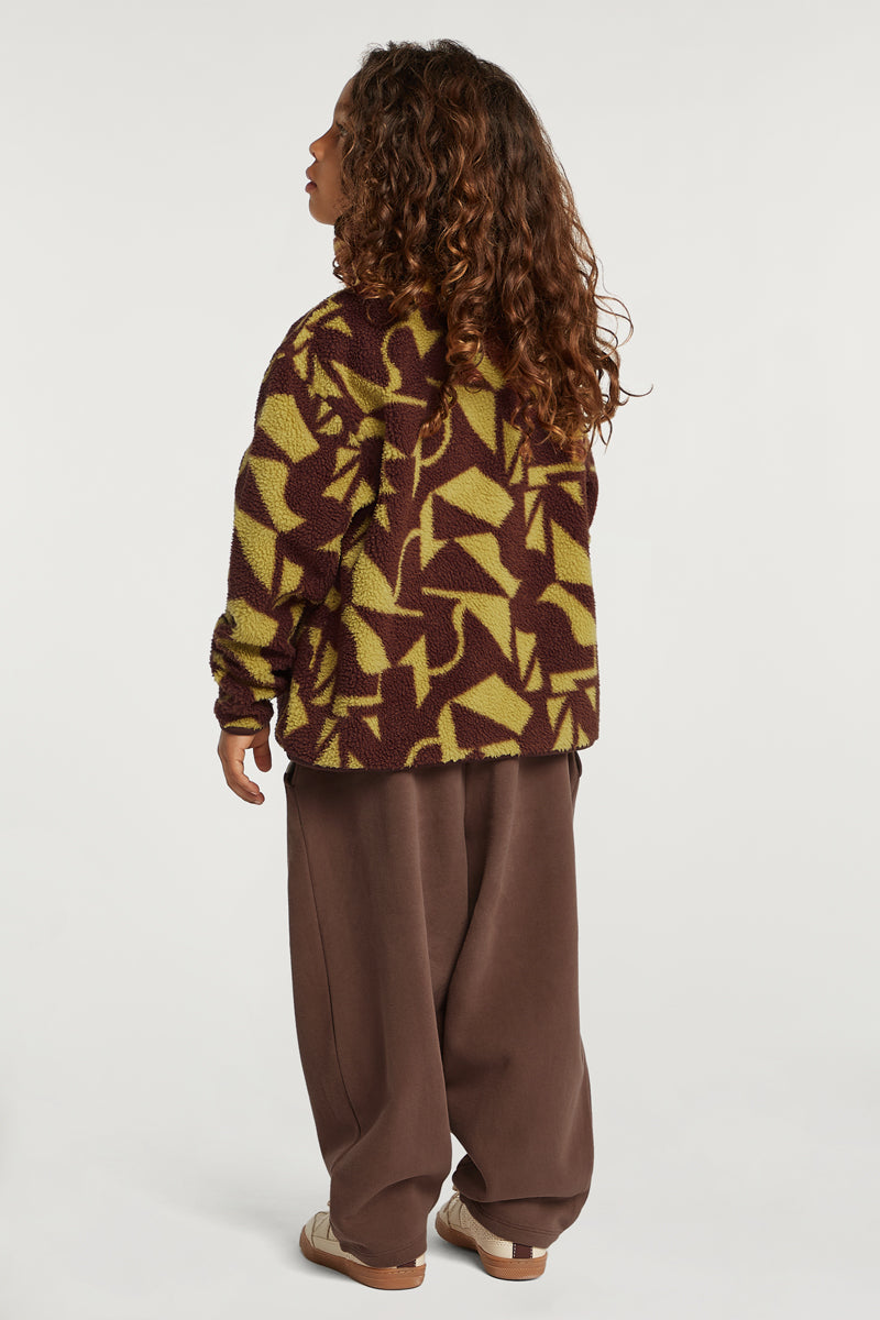 KIDS Half-Zip Geo Print Cacao