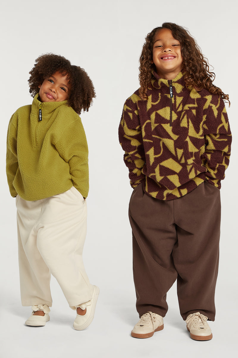 KIDS Half-Zip Geo Print Cacao