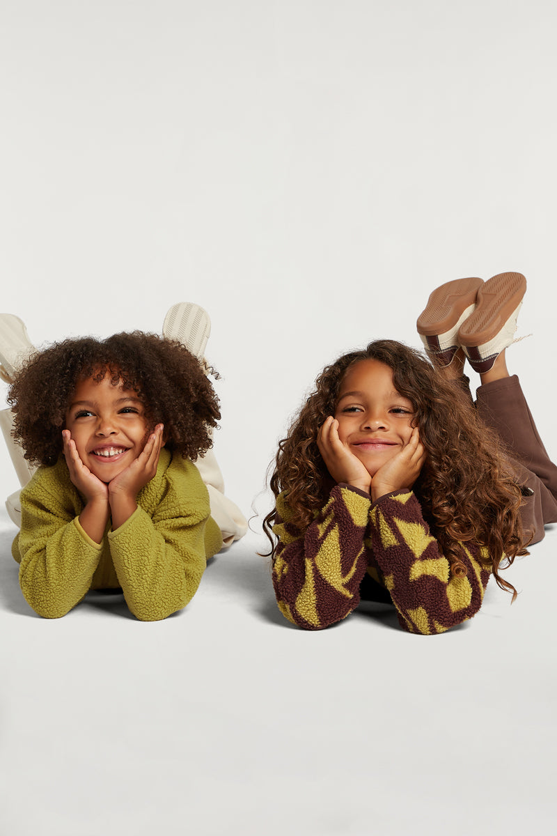 KIDS Half-Zip Geo Print Cacao
