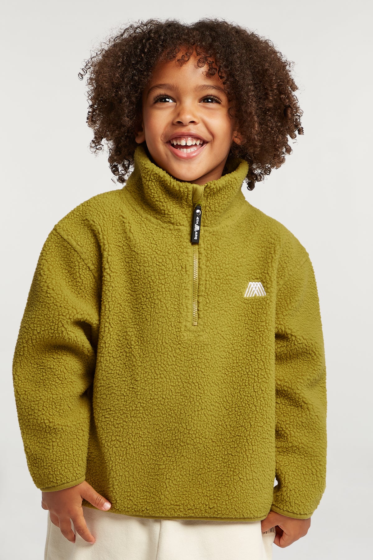 KIDS Half-Zip Soft Olive