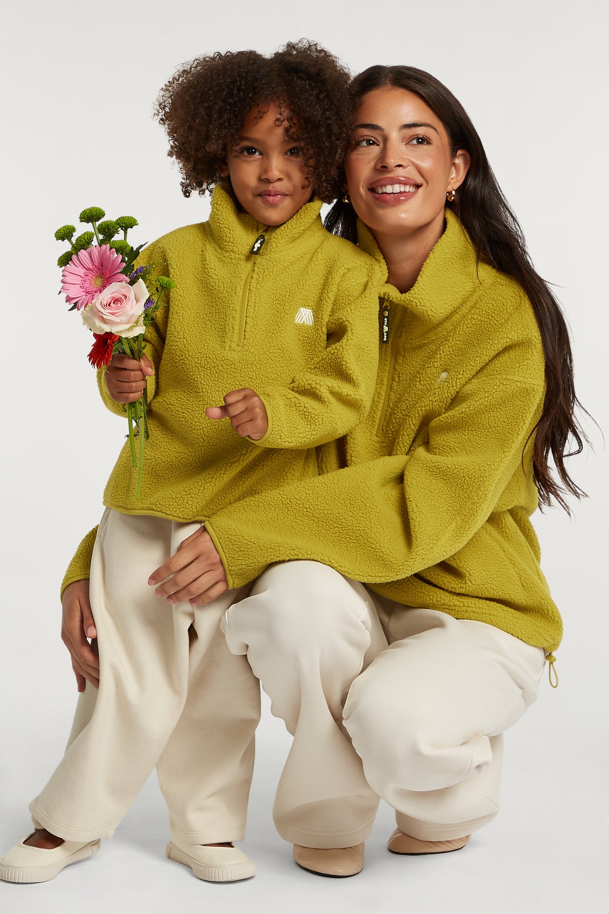 KIDS Half-Zip Soft Olive