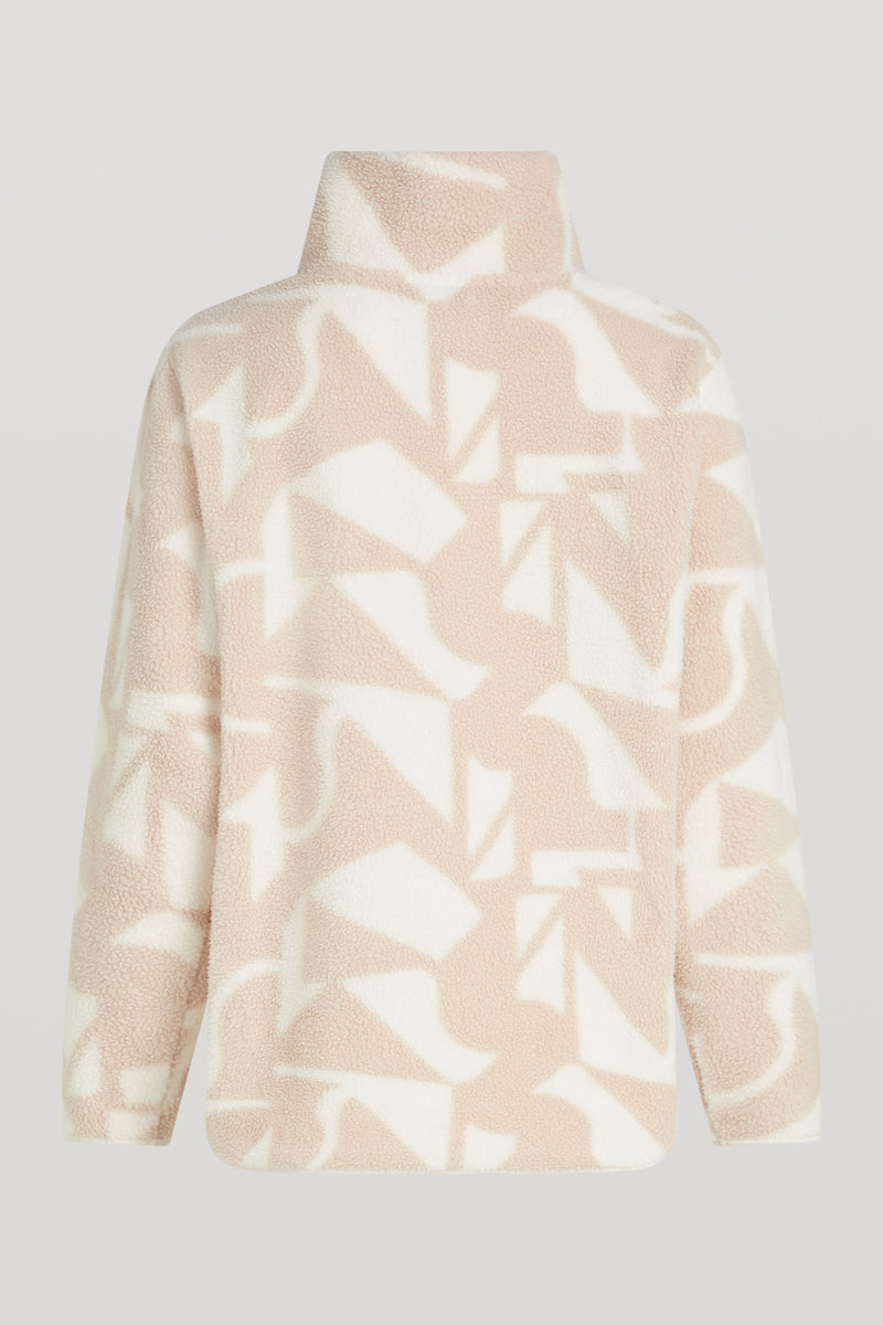 LENNOX Half-Zip Geo Print Ecru