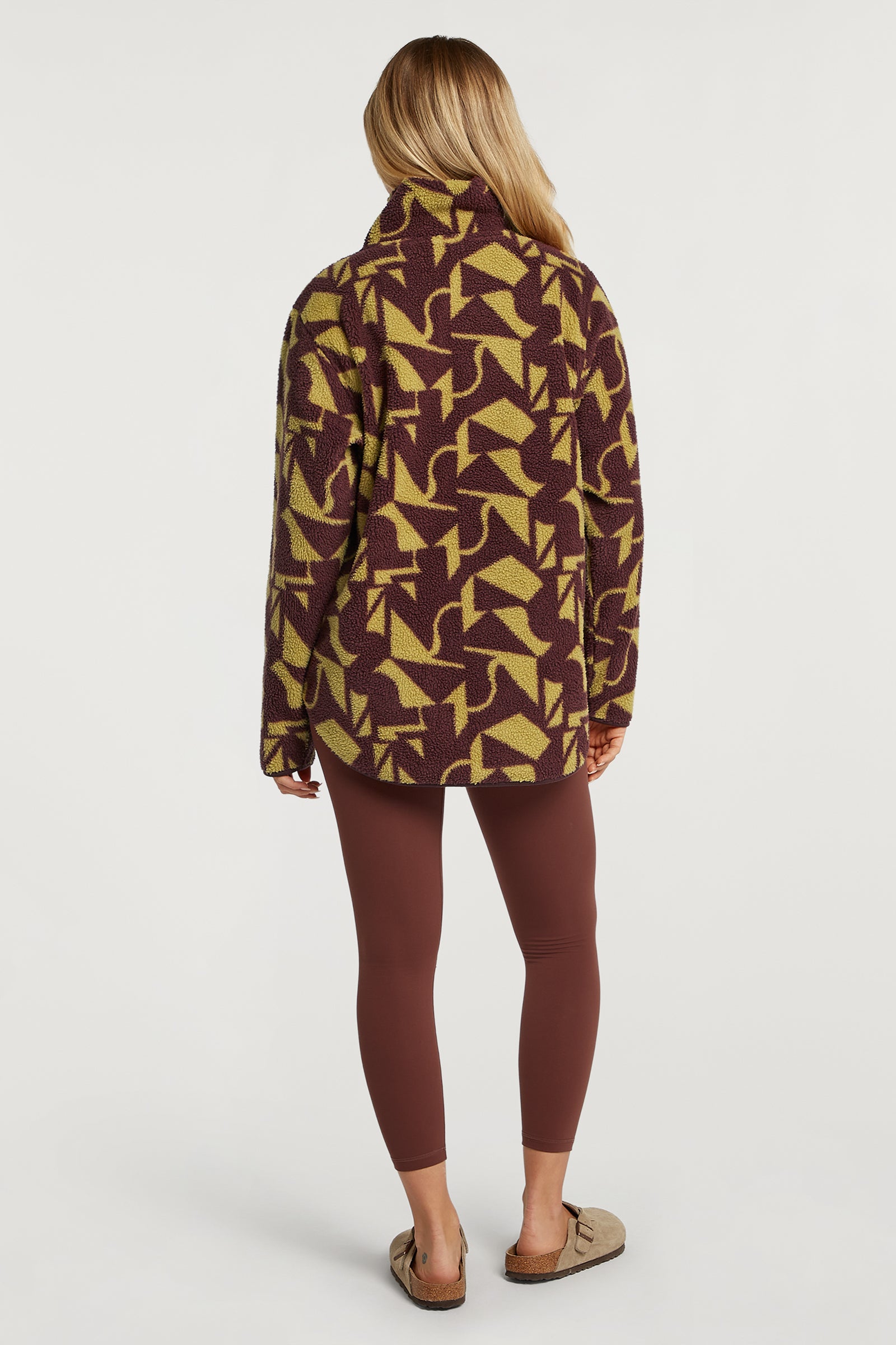 LENNOX Half-Zip Geo Print Cacao