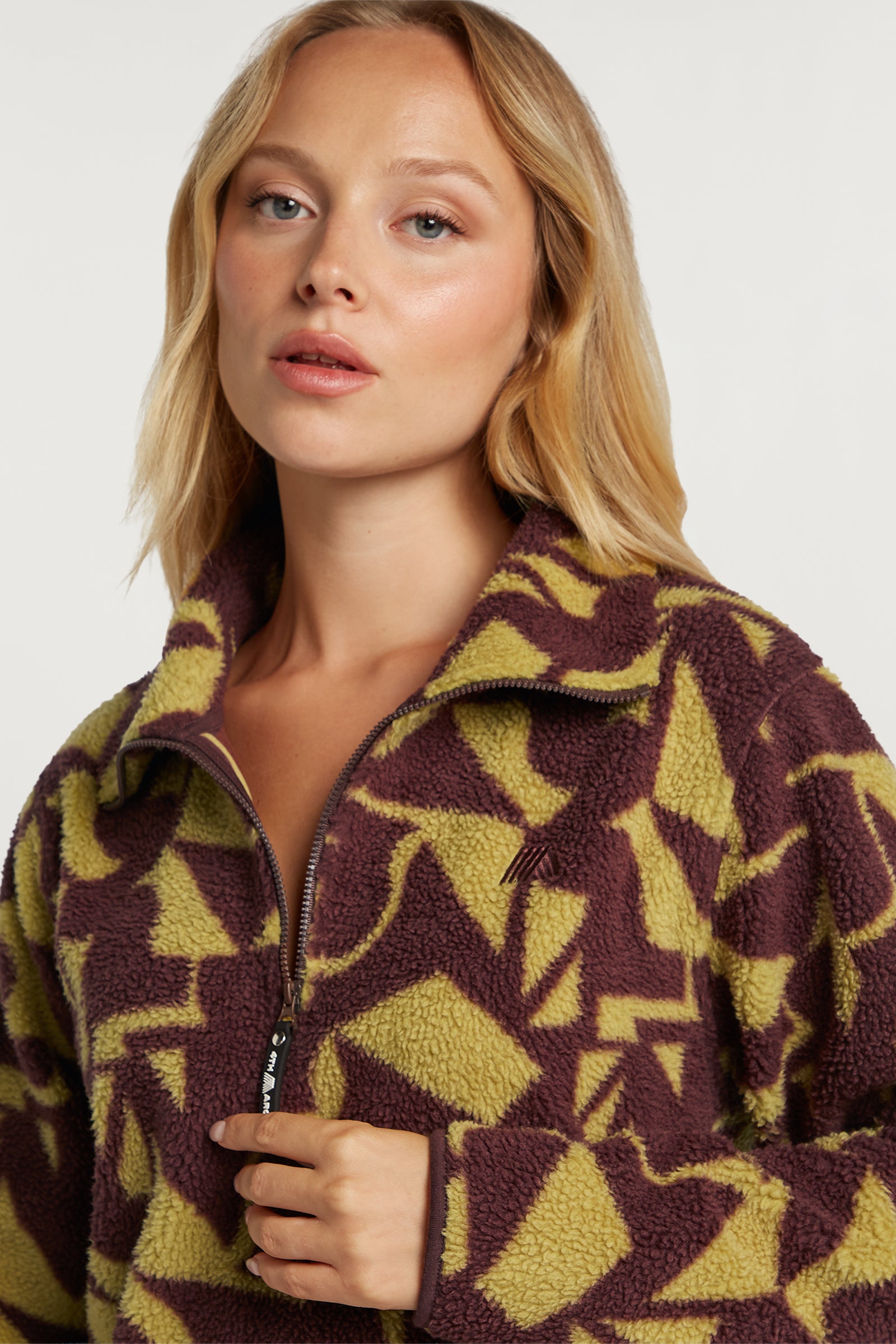 LENNOX Half-Zip Geo Print Cacao
