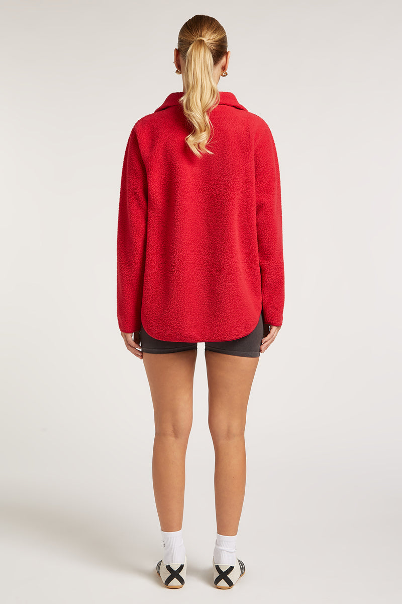 LENNOX Half-Zip Raspberry