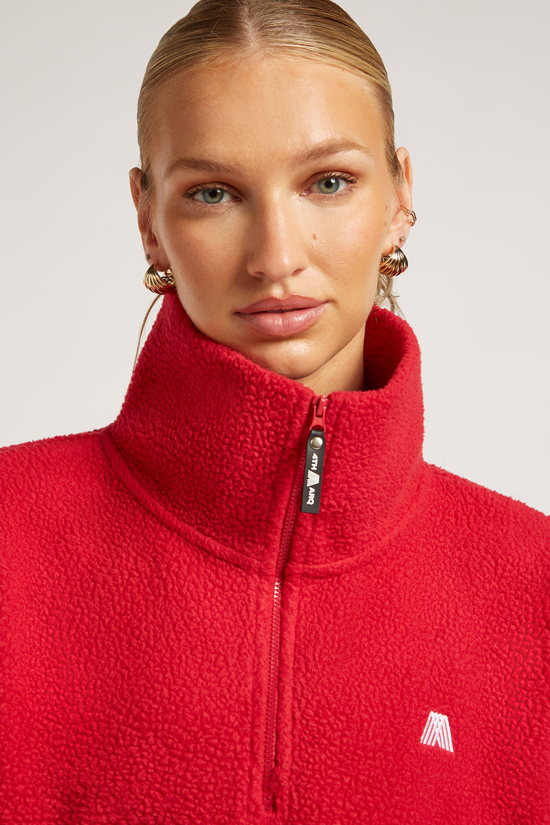 LENNOX Half-Zip Raspberry