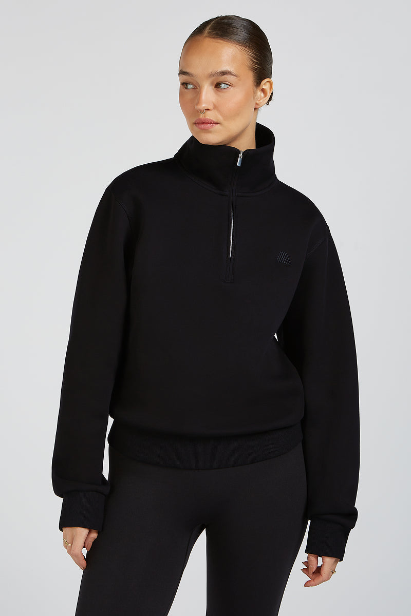 LEVI Jersey Half-Zip Black