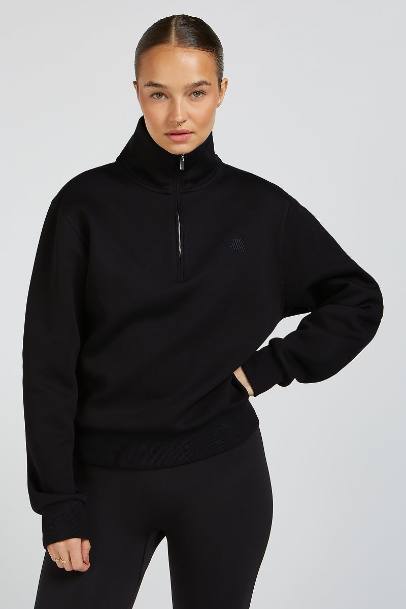 LEVI Jersey Half-Zip Black