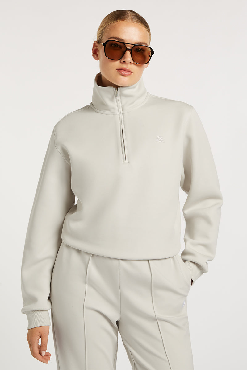 LEVI Jersey Half-Zip Stone