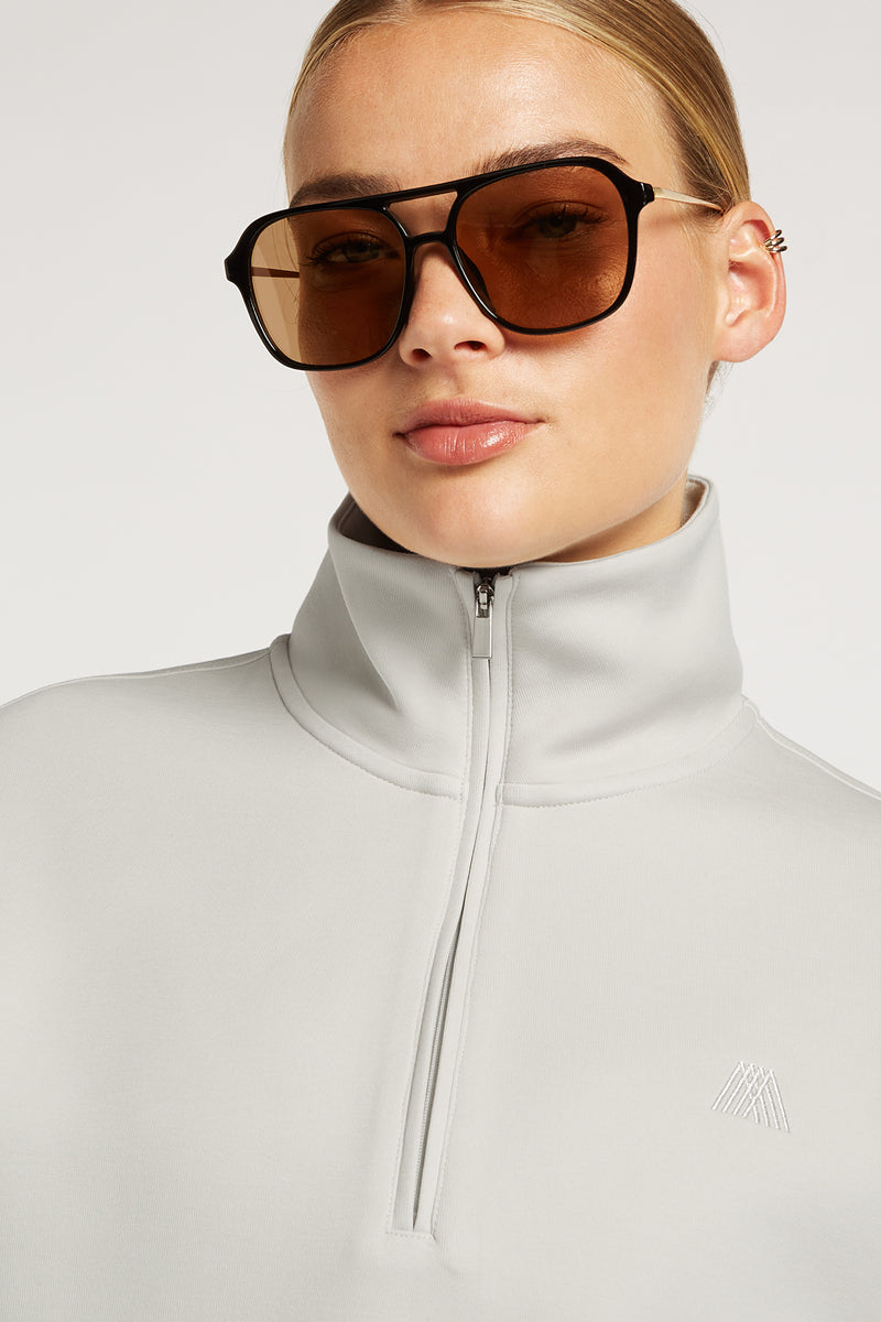 LEVI Jersey Half-Zip Stone