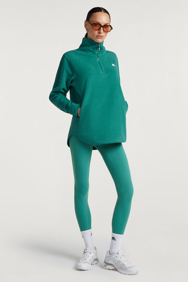 LENNOX 'Cloud' Half-Zip Fleece Teal Tide | 4TH ARQ