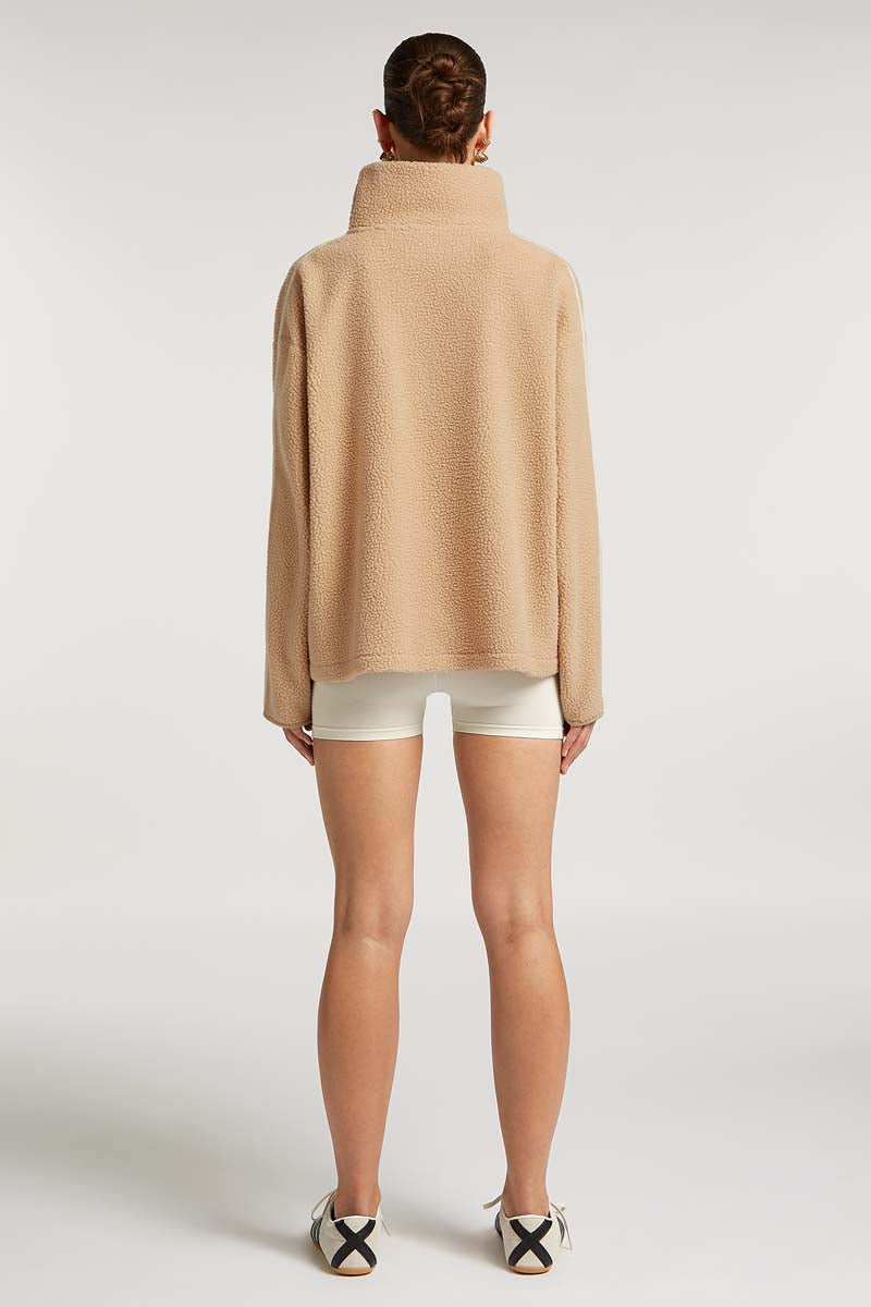 MADDOX Fleece Half-Zip Camel | 4TH ARQ
