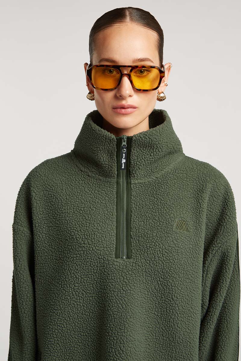 MADDOX Fleece Half-Zip Hunter Green | 4TH ARQ