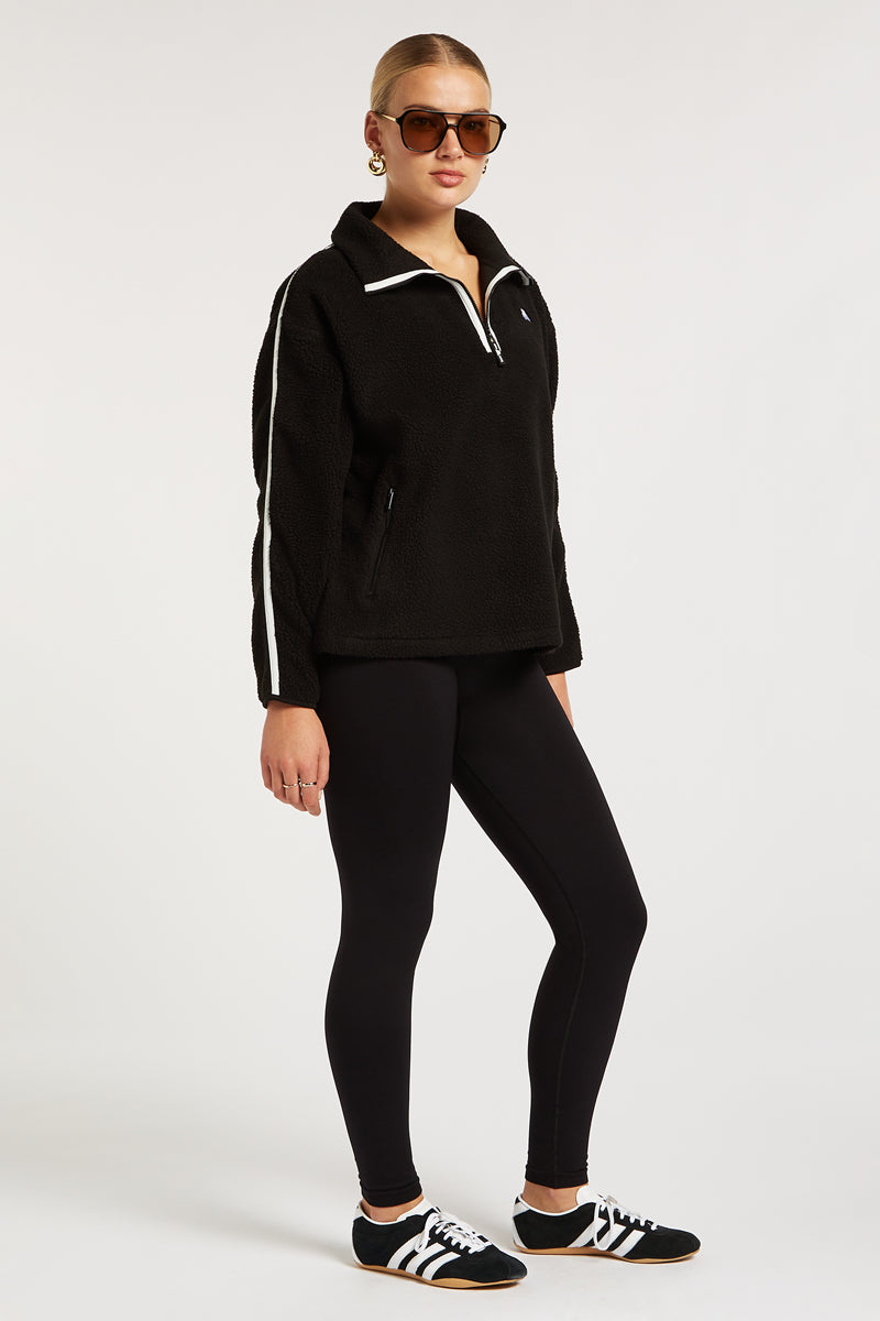 MADDOX Fleece Half-Zip Black | 4TH ARQ