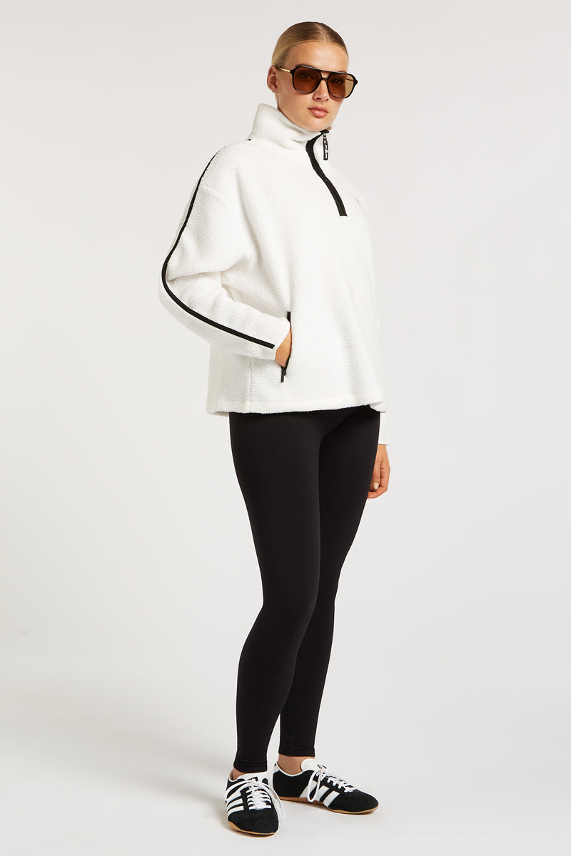 MADDOX Fleece Half-Zip White | 4TH ARQ