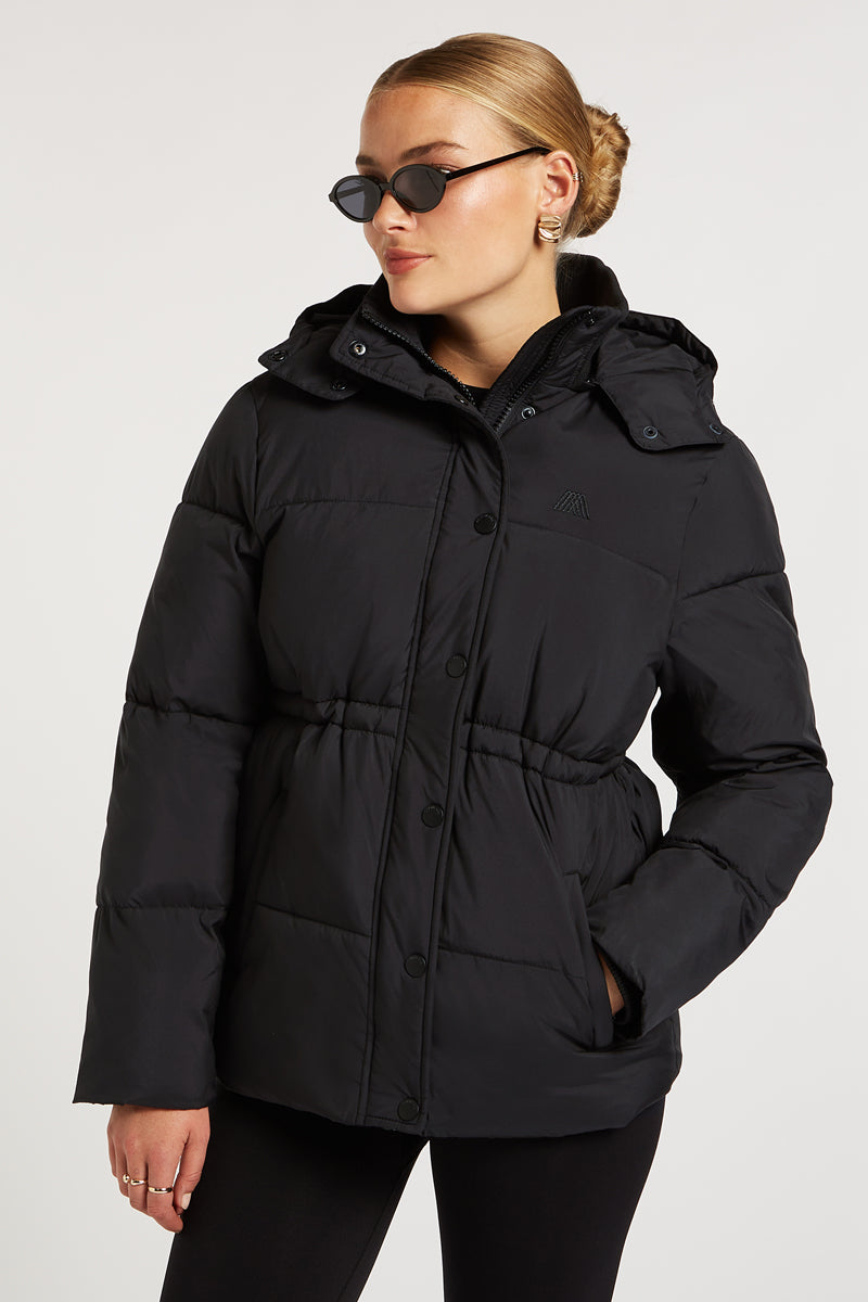 NOVA Longline Puffer Coat Black
