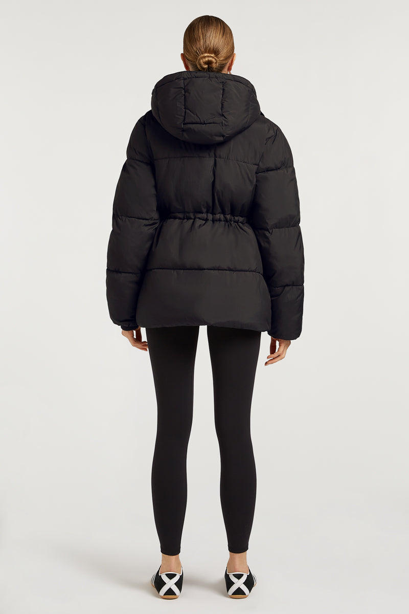 NOVA Longline Puffer Coat Black