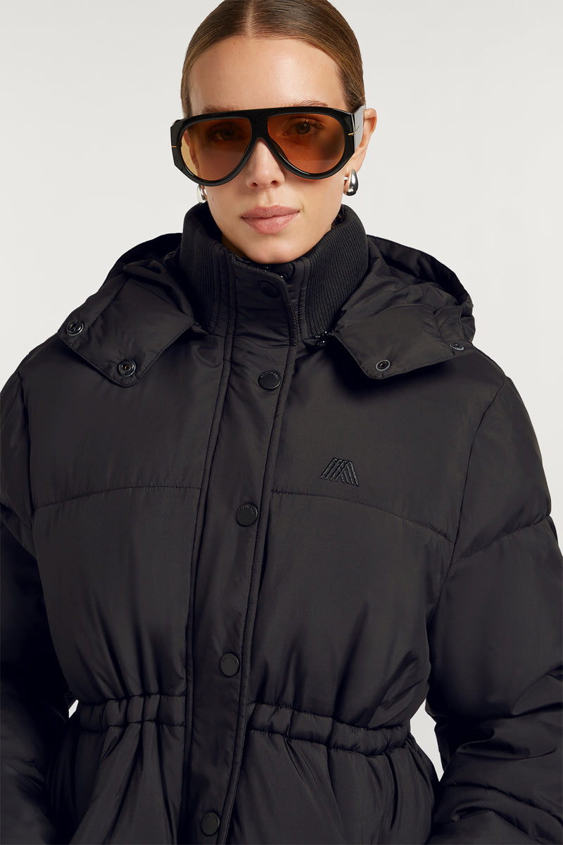 NOVA Longline Puffer Coat Black