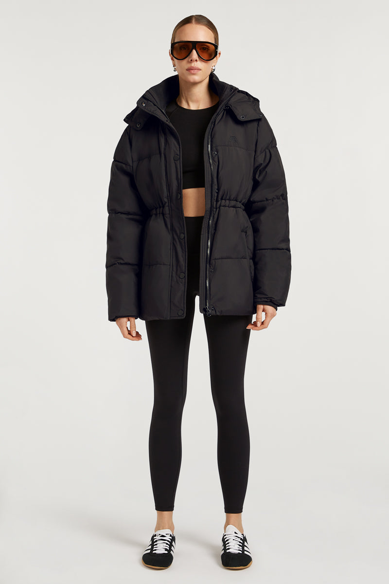 NOVA Longline Puffer Coat Black