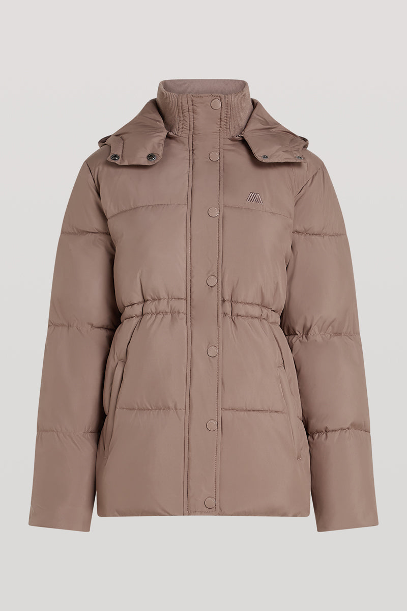 NOVA Longline Puffer Coat Taupe