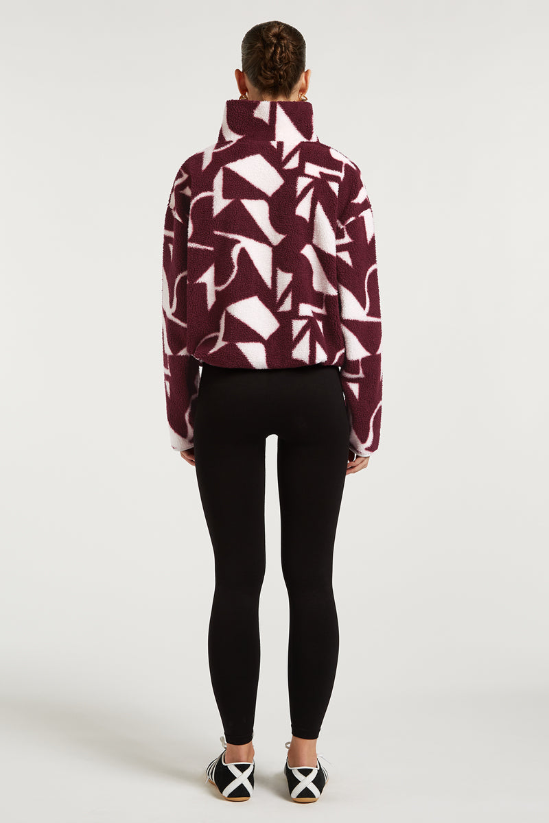 PHOENIX Half-Zip Geo Print Dark Cherry | 4TH ARQ
