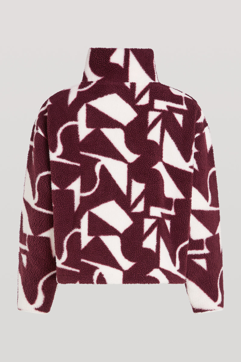 PHOENIX Half-Zip Geo Print Dark Cherry