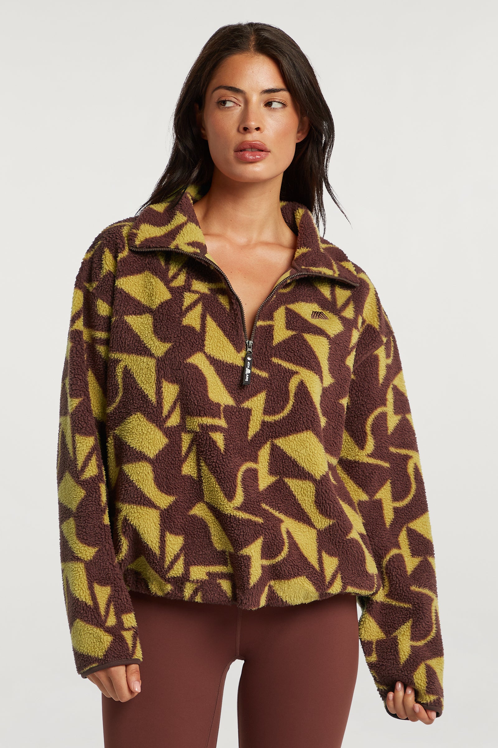PHOENIX Half-Zip Geo Print Cacao
