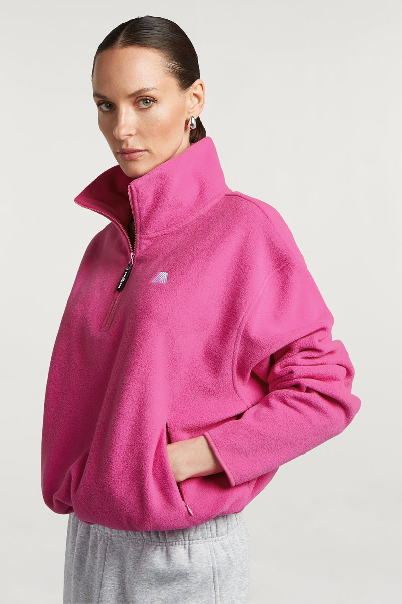 PHOENIX 'Cloud' Half-Zip Fleece Hotshot Pink | 4TH ARQ