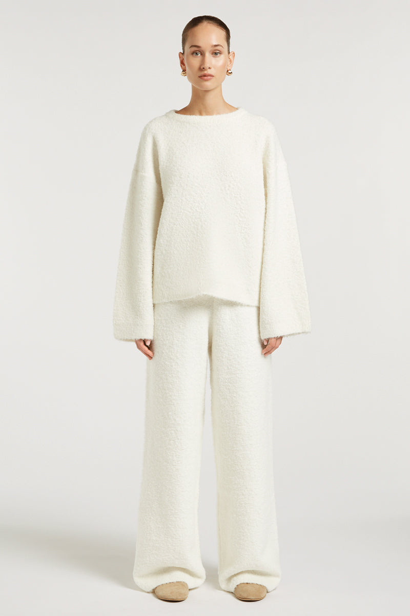 COCO Boucle Knit Sweater Cream | 4TH ARQ Sets