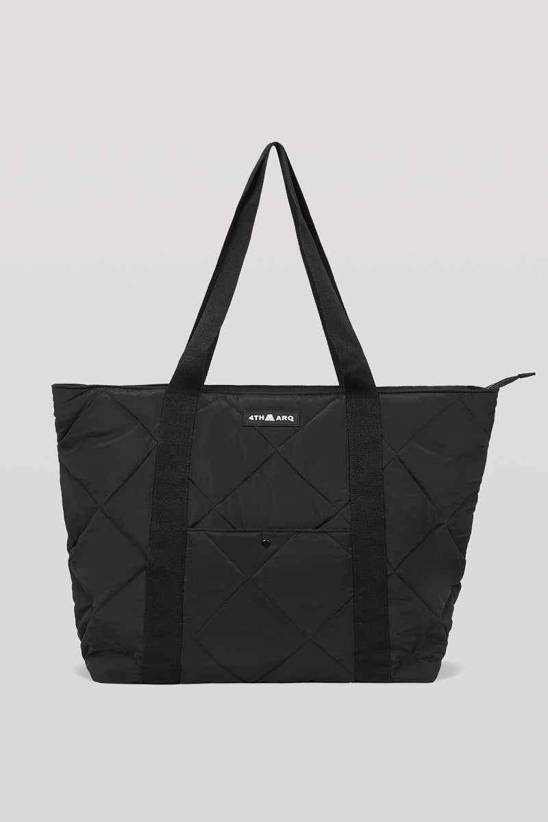 Nylon Puffer Tote Bag Black